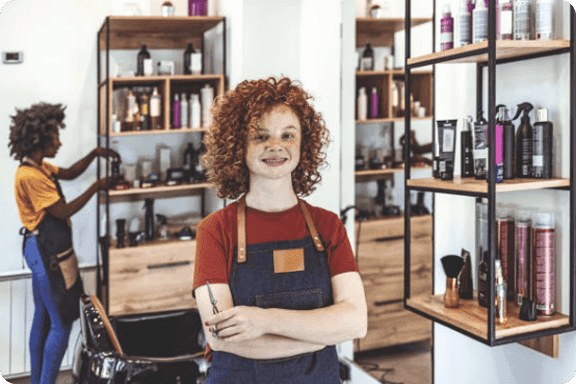 Hairstylist at work