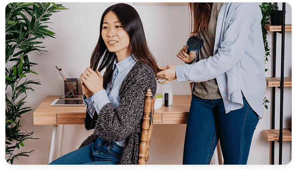 Salon workspace with professionals