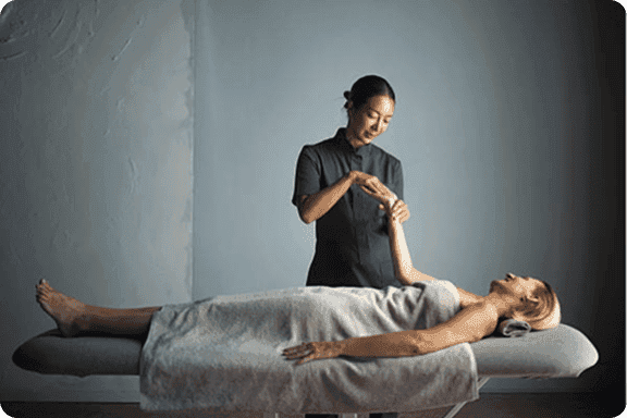 Massage therapist at work
